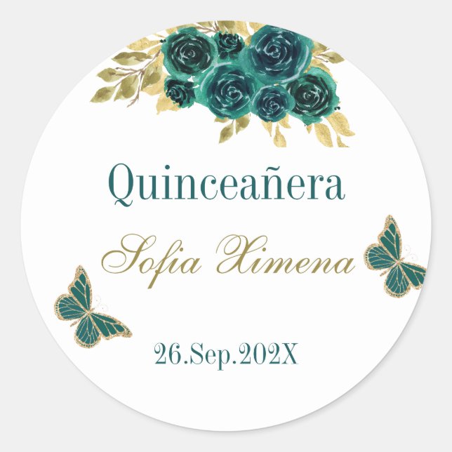 Adesivo Greenery Floral Quinceañera (Frente)