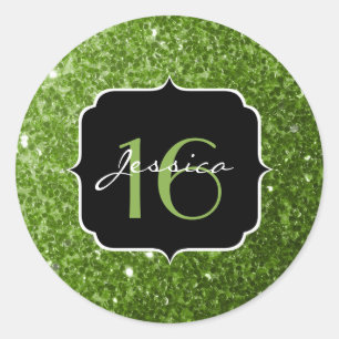 Adesivo Greenery Green Glitter brilha Doce 16