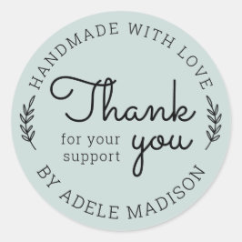 Adesivo Greenery Homemade Com Amor Obrigado