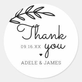 Adesivo Greenery Obrigado Casamento