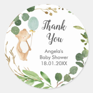 Adesivo Greenery Teddy Bear Obrigado Sticker