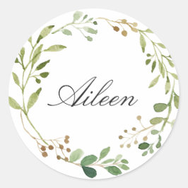 Adesivo Greenery Wreath personaliza o nome