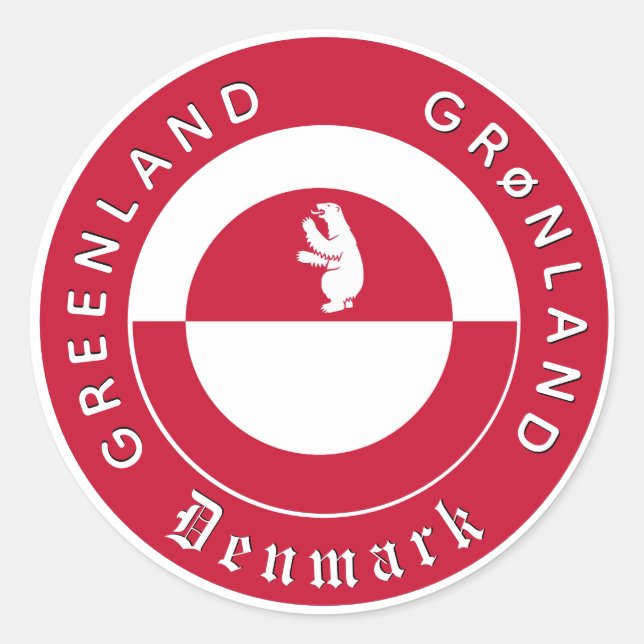 Adesivo Greenland Stickers, Bear, Patriotic Greenland Flag (Frente)