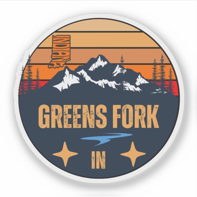 Adesivo Greens Fork, Indiana (Frente)