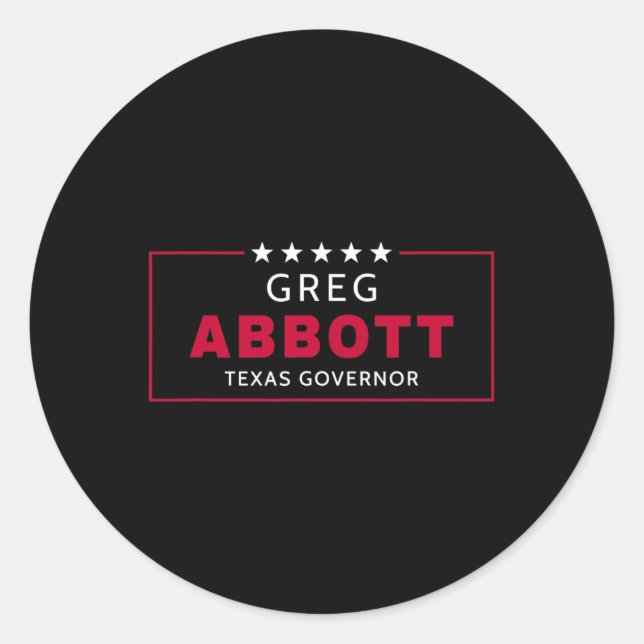 Adesivo Greg Abbott Eleição Texas Governador Republicano B (Frente)