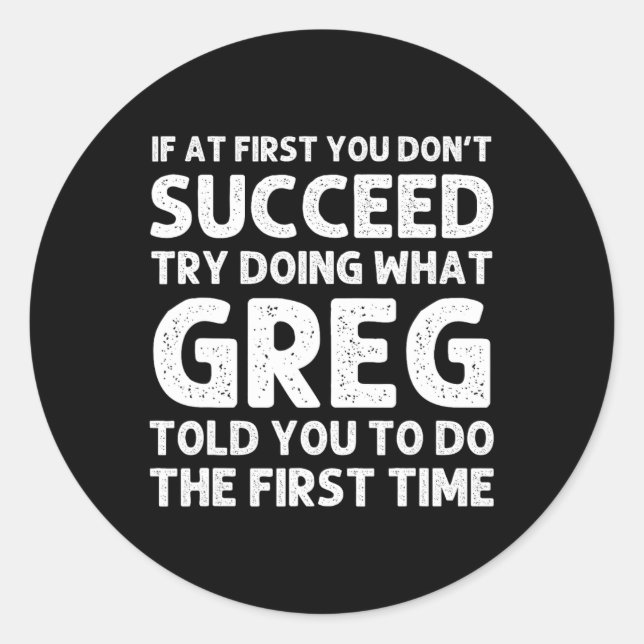 Adesivo GREG Gift Name Personalizado Birthday, Natal Diver (Frente)