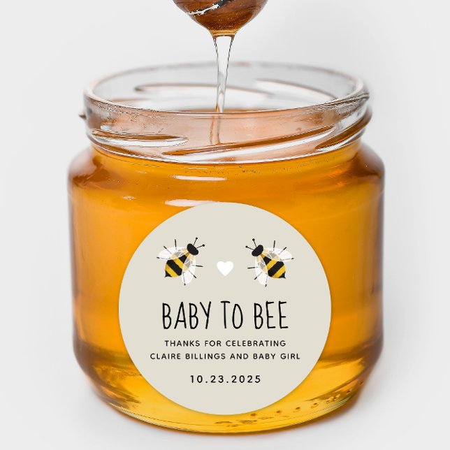 Adesivo Greige Baby to Bee Honey Chá Favor (Criador carregado)