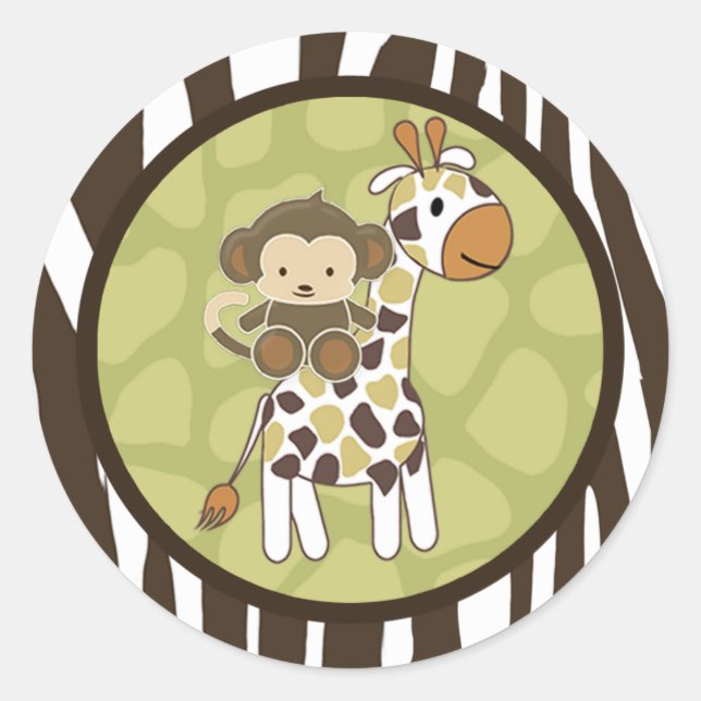 Adesivo Grelha-macaco-Chá de fraldas-macaco-macaco (Frente)