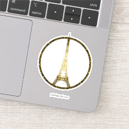Adesivo Grelhas de ouro da Torre Eiffel