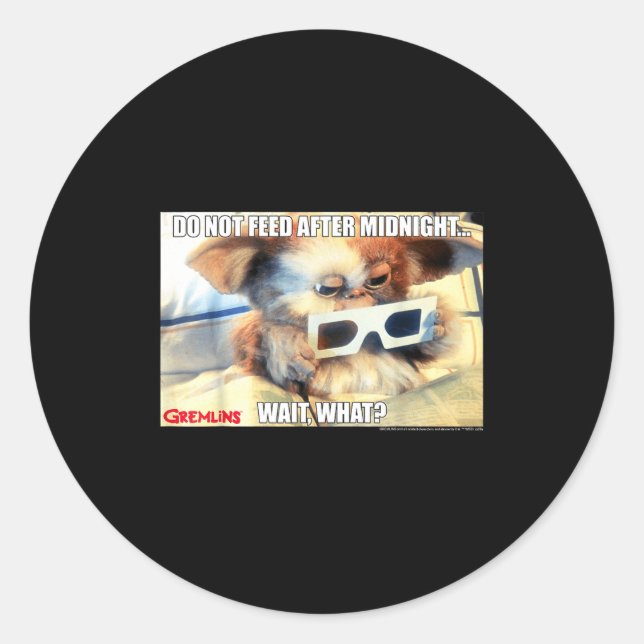 Adesivo Gremlins Do Not Feed After Midnight Wait What Meme (Frente)