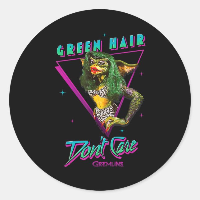 Adesivo Gremlins - Green Hair Don't Care  (Frente)