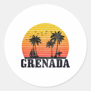 Adesivo Grenada Surfista Vintage Souvenir Caribenho