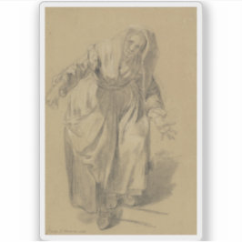 Adesivo Greuze - Mulher Velha com Braços Escondidos