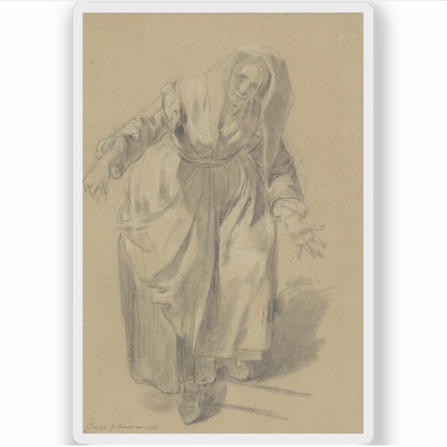 Adesivo Greuze - Mulher Velha com Braços Escondidos (Frente)