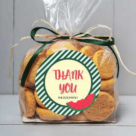 Adesivo Greve Verde com Melancia Verde Vermelha Obrigado