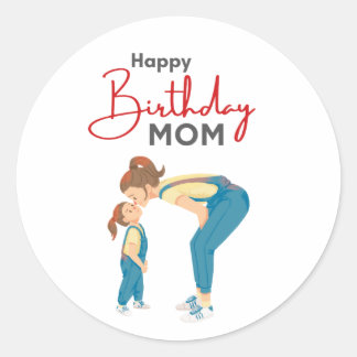 Adesivo Grey Minimalist “Happy Birthday Mom” Graphic