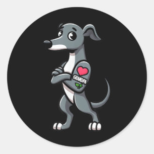 Adesivo Greyhound Adoro Vovô, Tatuagem Engraçada