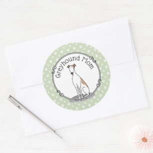 Adesivo Greyhound Mãe (branco) Cachorro Bonito Mamãe Engra