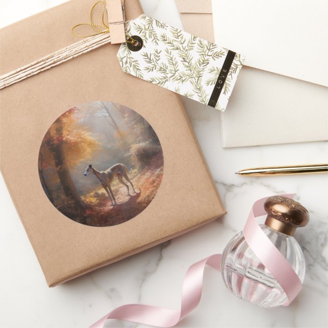 Adesivo Greyhound no outono deixa cair inspiração (Presentear)