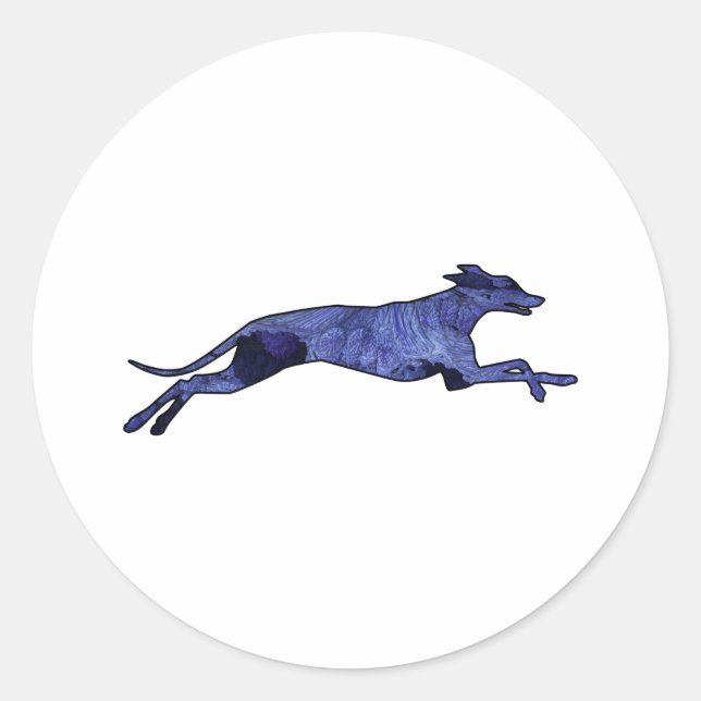 Adesivo Greyhound Silhouette Fractal (Frente)