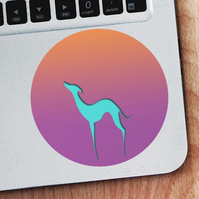 Adesivo Greyhound Whippet dog azul laranja abdome (Criador carregado)