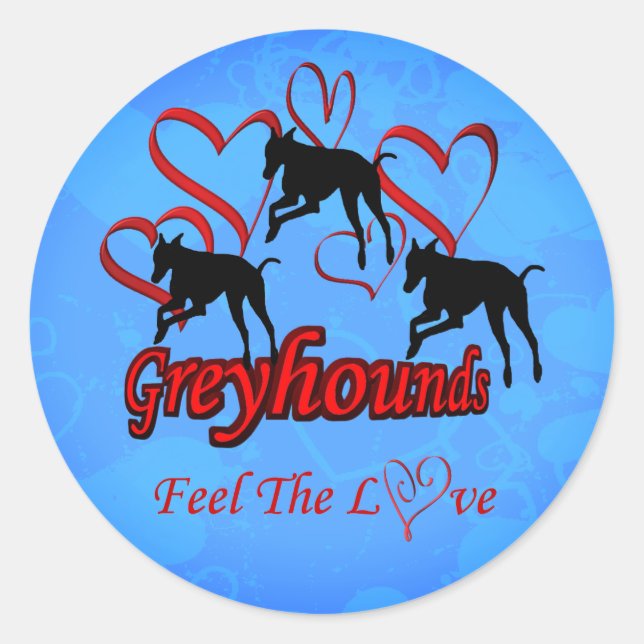 Adesivo Greyhounds Hearts Love Dog (Frente)
