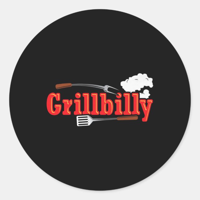 Adesivo Grillbilly Barbeque Brisket Barbecue Pitmaster Hil (Frente)