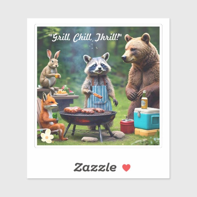 Adesivo "Grillin' com Amigos" (Folha)