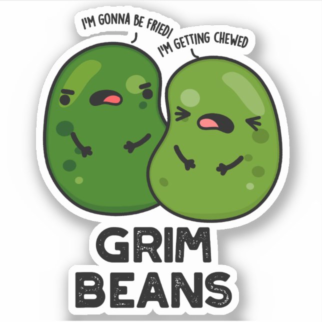 Adesivo Grim Beans Funny Veggie Puns (Frente)