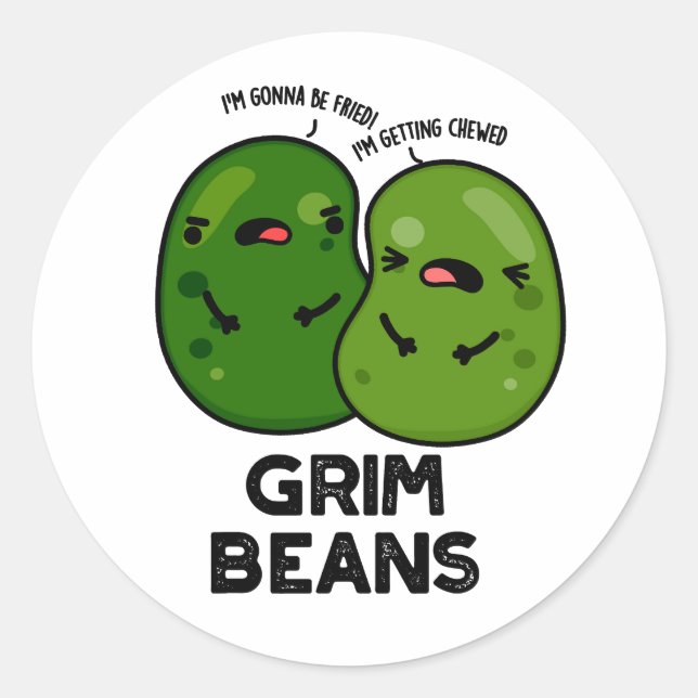 Adesivo Grim Beans Funny Veggie Puns (Frente)