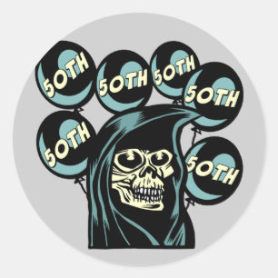 Adesivo Grim Reaper 50th Birthday Sticker