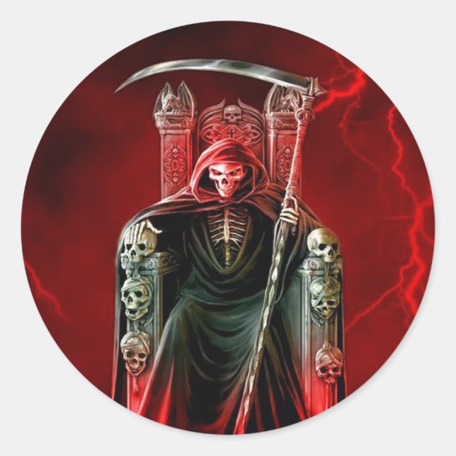 Adesivo Grim Reaper Em Seu Trono (Frente)