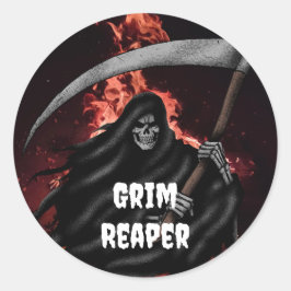 Adesivo Grim Reaper Fire Inferno Halloween Sticker