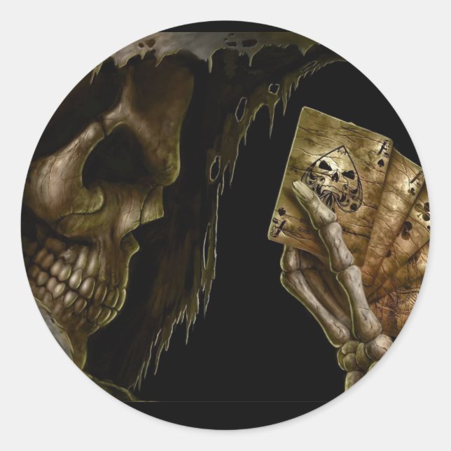 Adesivo Grim Reapers Joga Cartões Com A Mão Vencida (Frente)