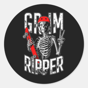 Adesivo Grim Ripper Skateboarding Halloween Zumbi Skater