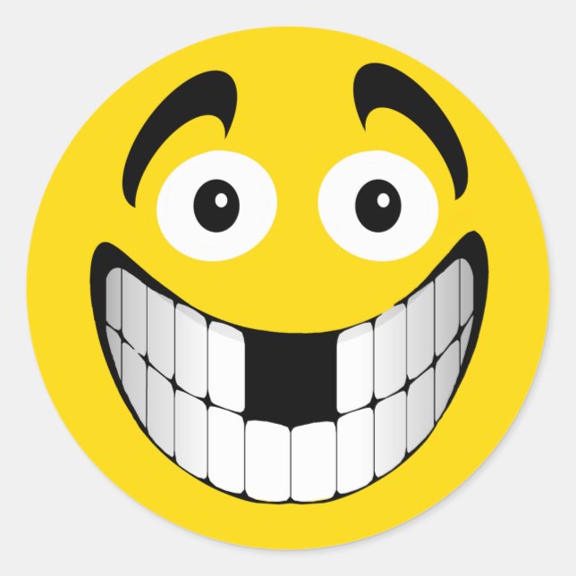 Adesivo Grin Amarelo Grande com dentes Ausentes (Frente)