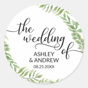 Adesivo Grinalda botânica das folhas o casamento dos selo