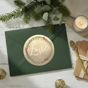 Adesivo Grinalda de Natal Amor Dourado