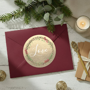 Adesivo Grinalda de Natal Amor Dourado