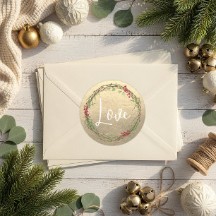 Adesivo Grinalda de Natal Amor Dourado
