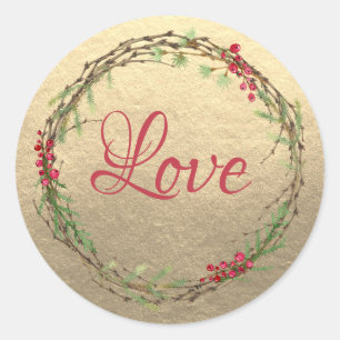 Adesivo Grinalda de Natal Amor Dourado
