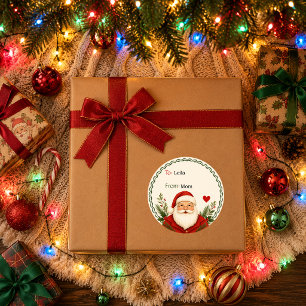 Adesivo Grinalda de Natal Bege Retro Presente de Natal