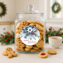 Grinalda de Natal Floral Azul Teal Escuro com Verm