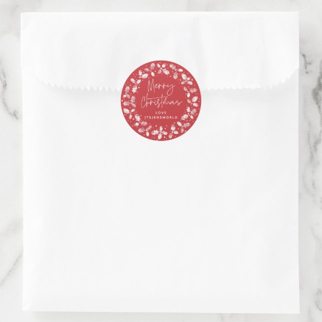 Adesivo Grinalda de Natal Vermelho Feliz Natal (Bolsa)