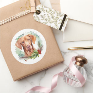 Adesivo Grinalda de Natal Vizsla Pupila Festiva