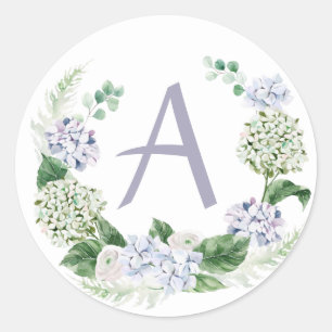 Adesivo Grinalda de peônia de primavera com letra personal