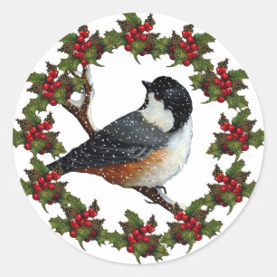 Adesivo Grinalda do Natal com Chickadee: Arte original