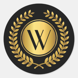 Adesivo Grinalda dourada do louro Monogrammed