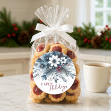 Grinalda Floral Azul Teal Escuro Elegante de Natal