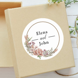 Adesivo Grinalda Floral Elegante Casamento Personalizado